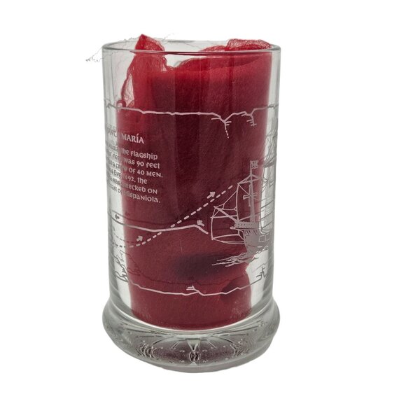 VTG Long John Silvers Columbus Voyage Nautical Sailing Ships Glass Mug Set of 3 - Picture 5 of 16